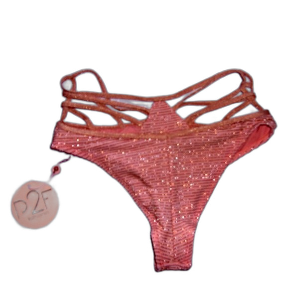 Power2Flower Small High Waisted Caged Bikini Bottom NWT - Picture 2 of 6